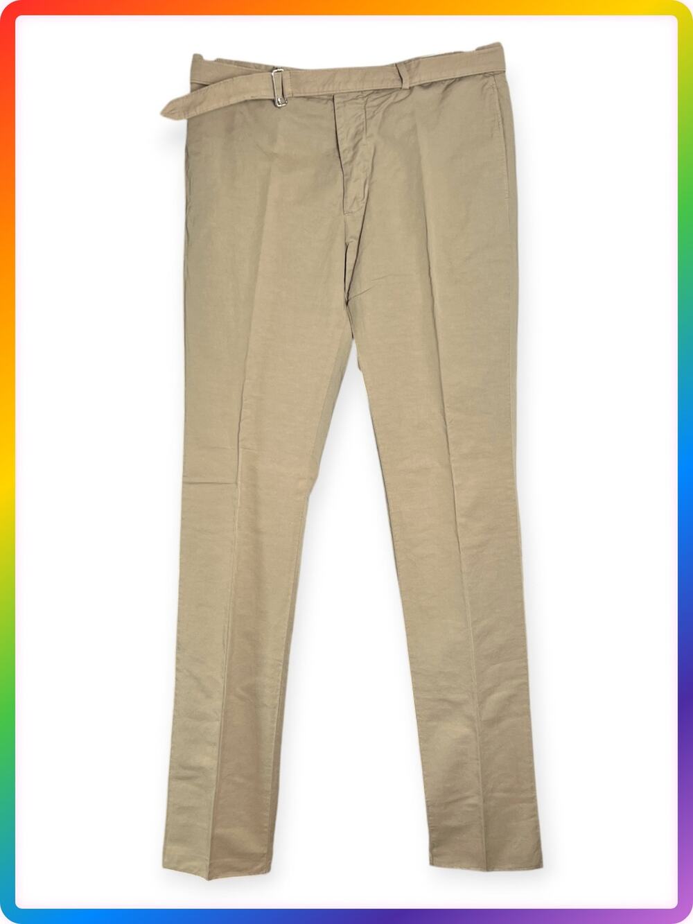 Officine Generale Paul Pant SIZE 50 US 34 Burnt Sand Cotton Linen Unhemmed